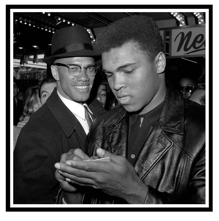 Muhammad Ali And Malcolm X Framed Print 45 x 45