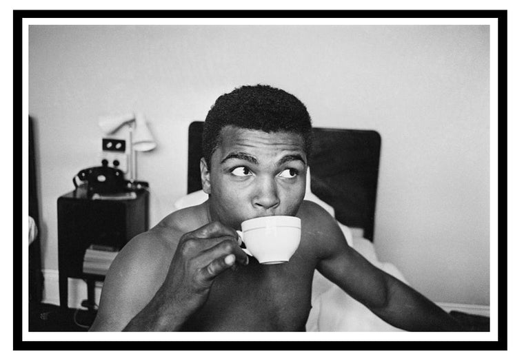 Cassius Clay (Muhammad Ali) drinking tea Framed art 40 x 28