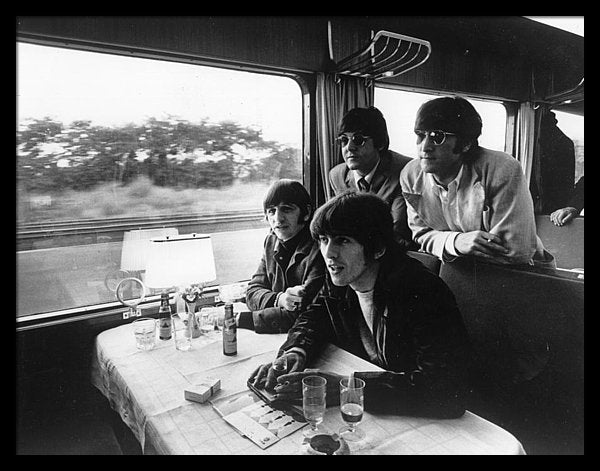 The Beatles touring by train in Europe 31 x 25