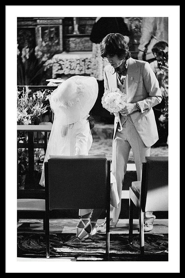 Mick and Bianca Jagger at their wedding 30 x 45