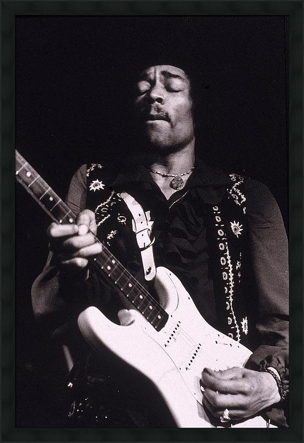 Jimi Hendrix Performs Framed Print 44 x 64