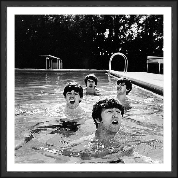 The Beatles taking a dip in a swimming pool 43 x 43