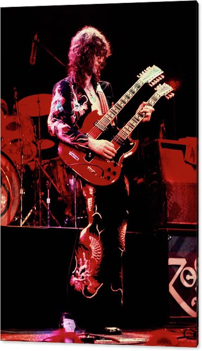 Jimmy Page And Led Zeppelin Acrylic Print 31 x 48