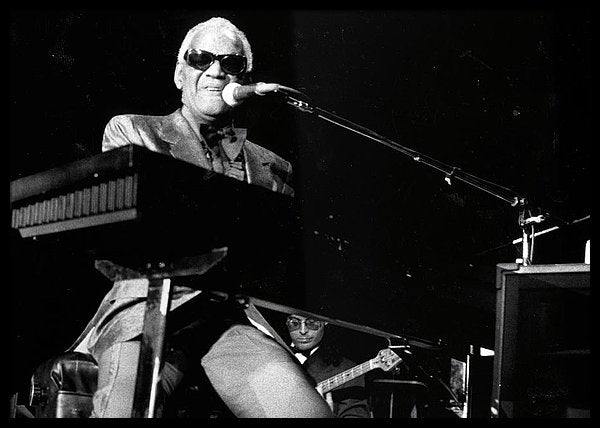 Ray Charles Performing Framed Print 49 x 35