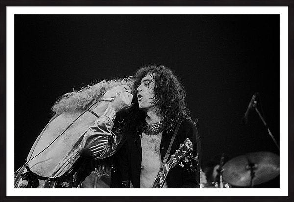 Robert Plant And Jimmy Page Framed Print 53 x 36