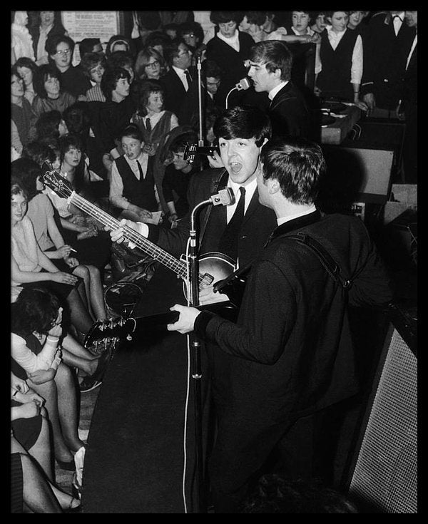 April 1963: British pop group The Beatles in concert. 34 x 41