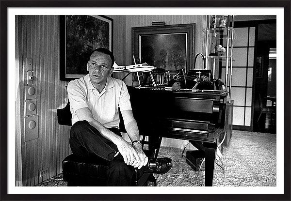 Entertainer Frank Sinatra Sitting On Framed Print 44 x 30