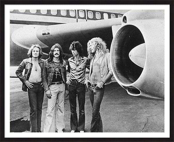 Led Zeppelin With Jet Framed Print 45 x 36