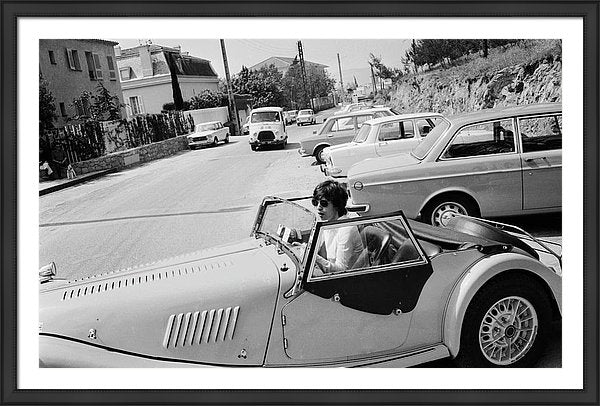 Mick Jagger at the wheel of his Morgan Plus 8 roadster 55 x 37