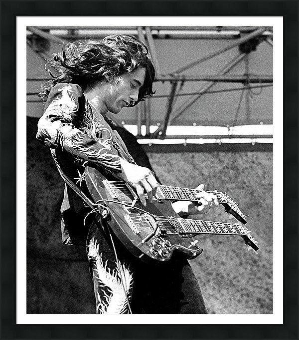 Jimmy Page And Led Zeppelin Framed Print 41 x 47